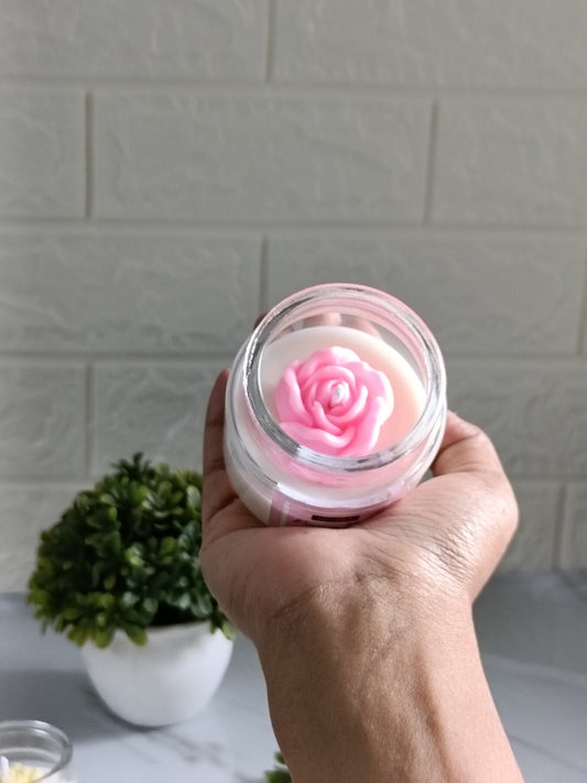 Mini Rose jar candle