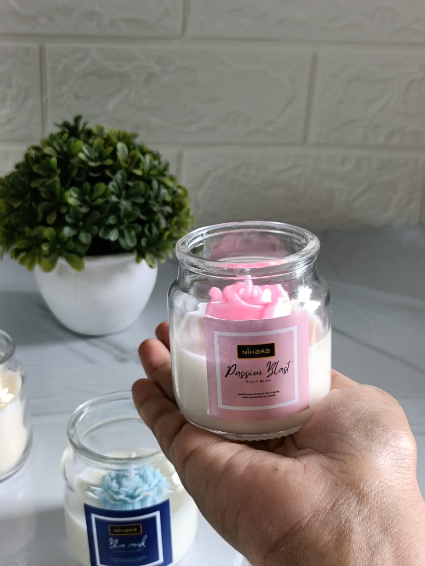 Mini Rose jar candle